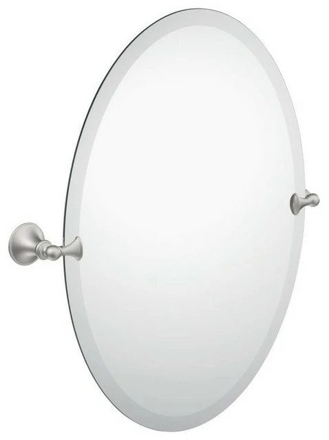 Flash Sale ⌛ Moen DN2692 26" Tall Tilting Oval Mirror - Brushed Nickel 🎉