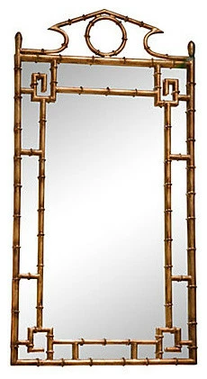 Best Pirce 👍 Accents For The Home Bamboo Mirror, Antique Gold 🔥