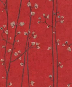 Flash Sale ⌛ Walls Republic Plum Branches Wallpaper, Bright Red, Double Roll 👍