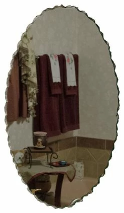 Cheap 👏 Glass Design LLC Back Chipped Frameless Oval Mirror, 20" X 30" 🥰