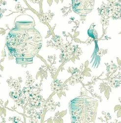 Top 10 🛒 Brewster Home Fashions Mirabelle Serenity Teal Lanterns Wallpaper 👏