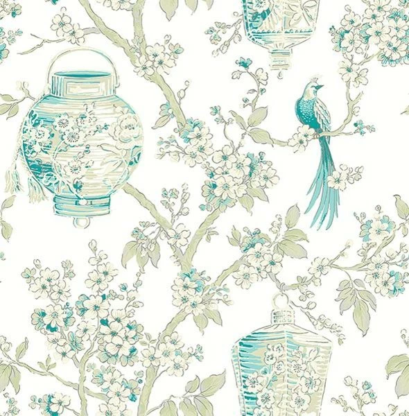 Top 10 ๐ Brewster Home Fashions Mirabelle Serenity Teal Lanterns Wallpaper ๐