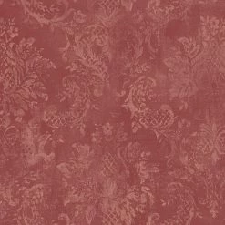 Hot Sale ✨ American Wallpaper & Design Weathered Damask Wallpaper, Red, Bolt 🔔