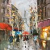 Best deal 🔥 Bayland Collection "Rainy Paris Streets III" Oil Painting Print On Wrapped Canvas; Modern Fine Art ⭐