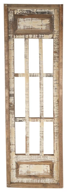 Coupon 🌟 Mexican Imports Monte Carlo Architectural Window Wall Decor 12x38", Antiqued White 🎉