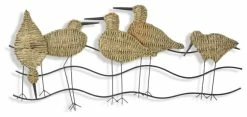 New 👏 StyleCraft Flock Of Birds In Metal And Natural Woven Material 🛒
