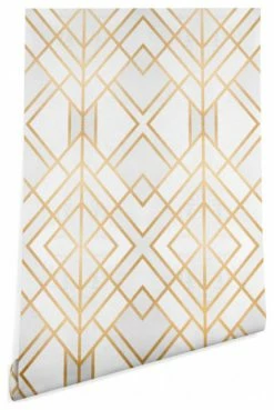 Deals 😉 Deny Designs Elisabeth Fredriksson Golden Geo Wallpaper, 17"x24" 😀