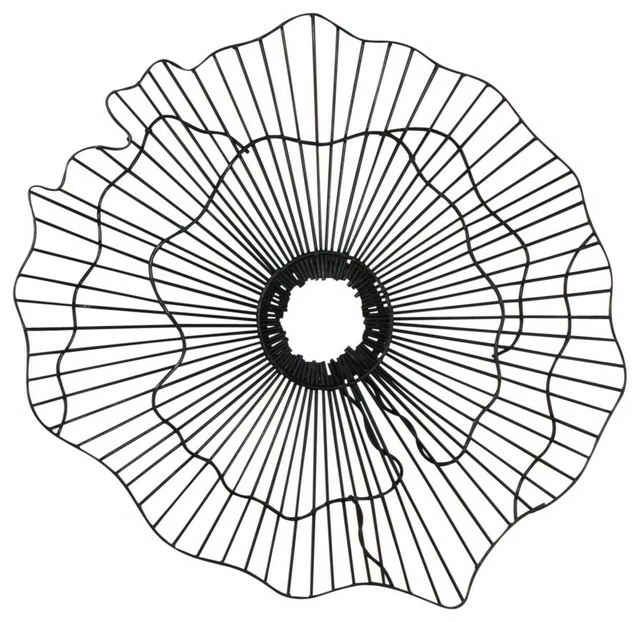 Outlet 🔔 Dr. Livingstone, I Presume Black Wire Flower Wall Decor 🎉